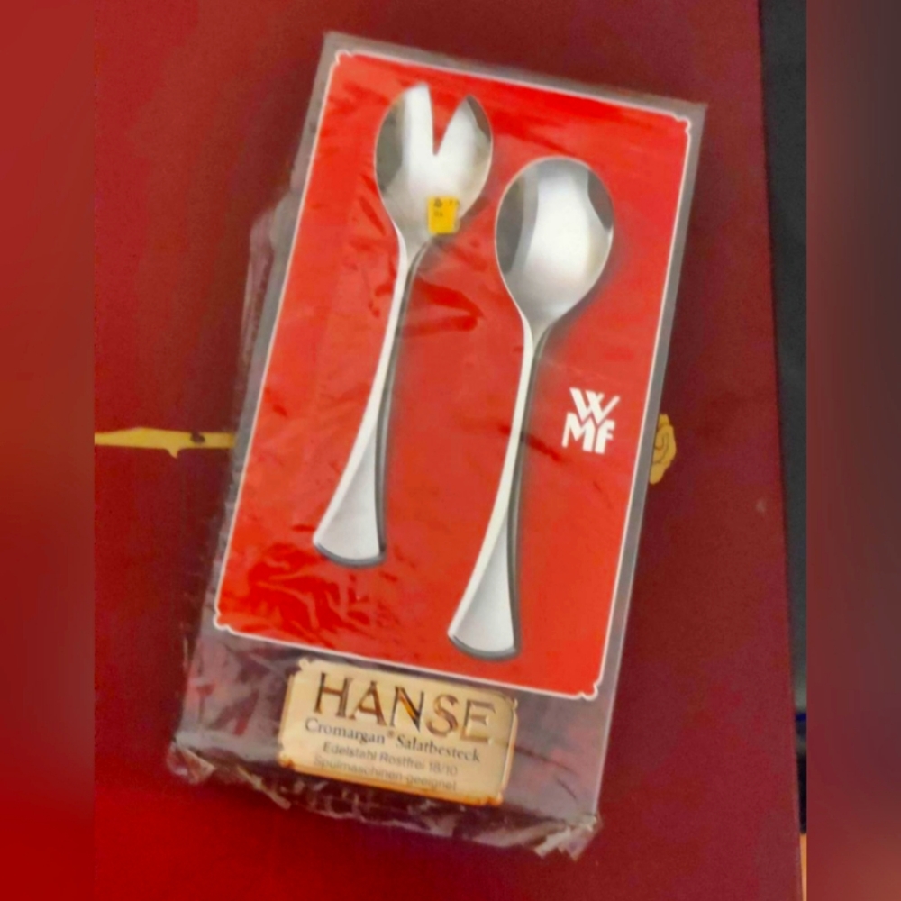 Vintage 70s J. WMF Edelstahl - HANSE - Salad cutlery
